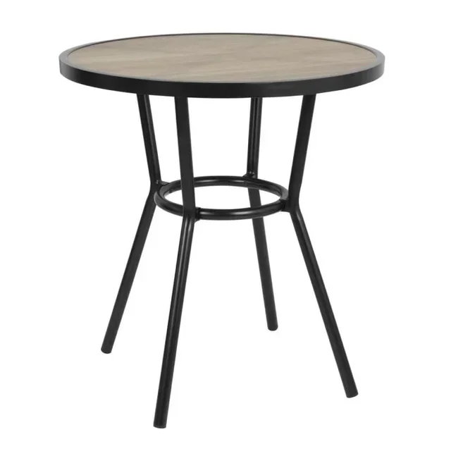 Marston Black Round Garden Table - 70 cm Diameter