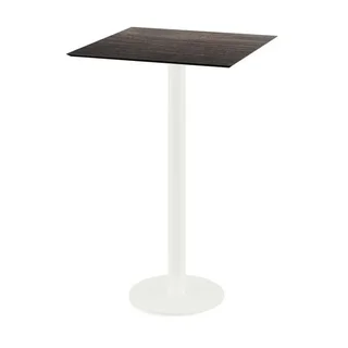 Urban High Table White Legs and Riverwashed Wood Top - 70x70 cm