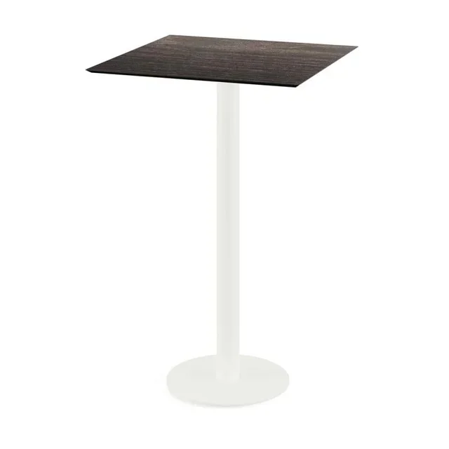 Urban High Table White Legs and Riverwashed Wood Top - 70x70 cm