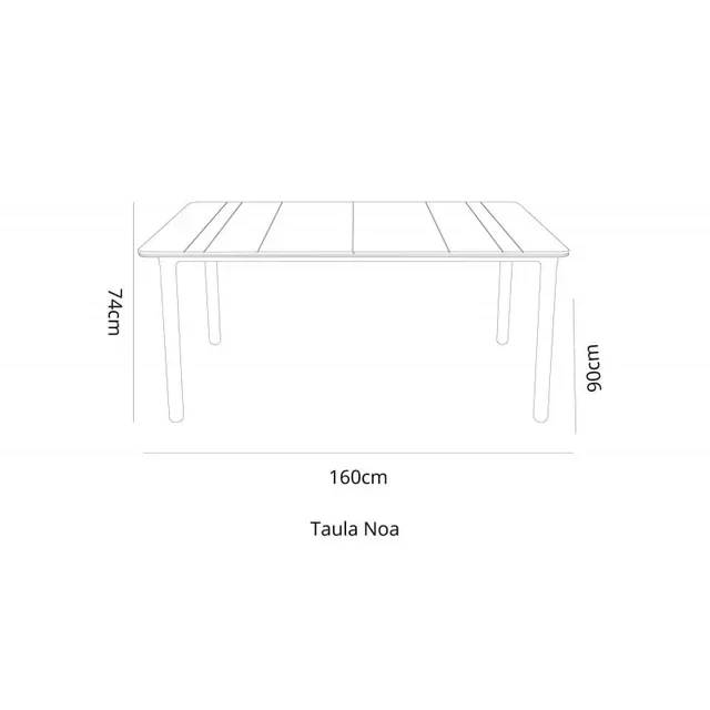 Noa White Rectangular Table 160x90 cm with Matching Legs