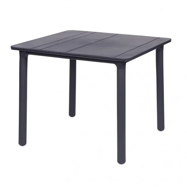 Tavolo Noa Grigio Scuro 90x90 cm - Gambe Abbinate