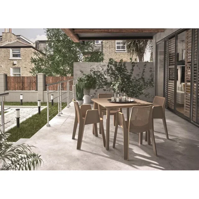 Tavolo Noa Grigio Scuro 90x90 cm - Gambe Abbinate