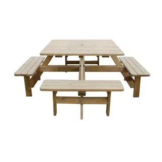 Square Wooden Picnic Table 198 cm