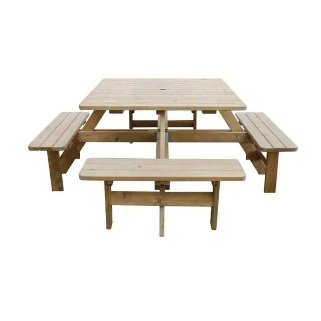 Square Wooden Picnic Table 198 cm