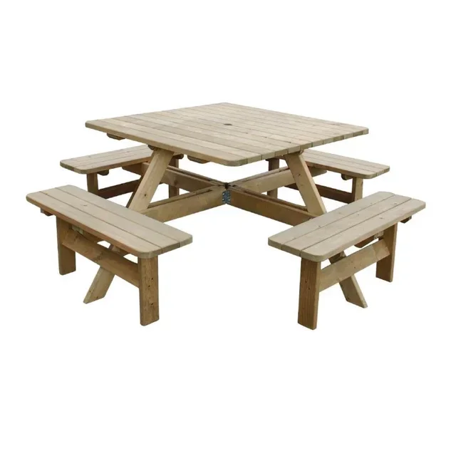 Square Wooden Picnic Table 198 cm