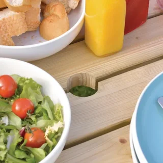 Square Wooden Picnic Table 198 cm