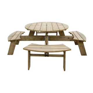 Round Wooden Garden Table Ø200 cm - 8 Seater