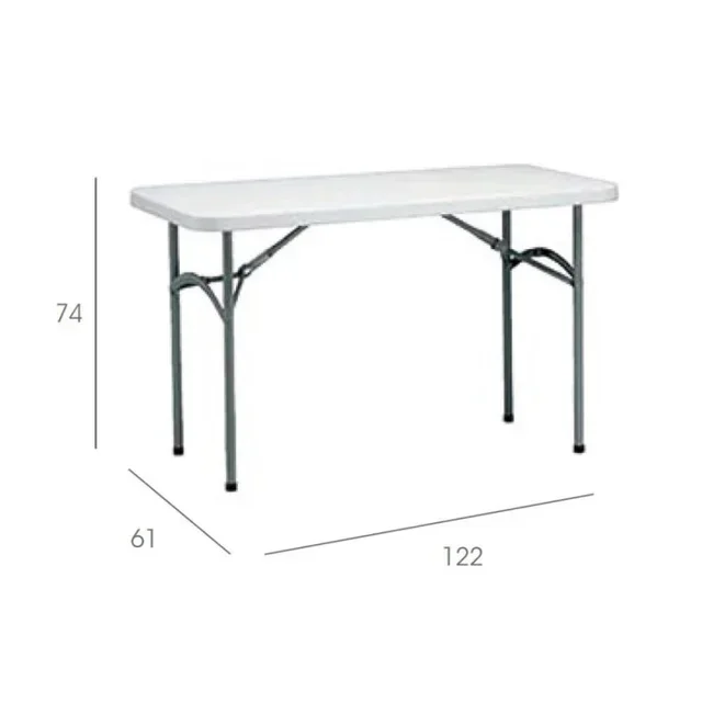 Mesa Plegable Strauss - 122 x 60 cm - Blanco