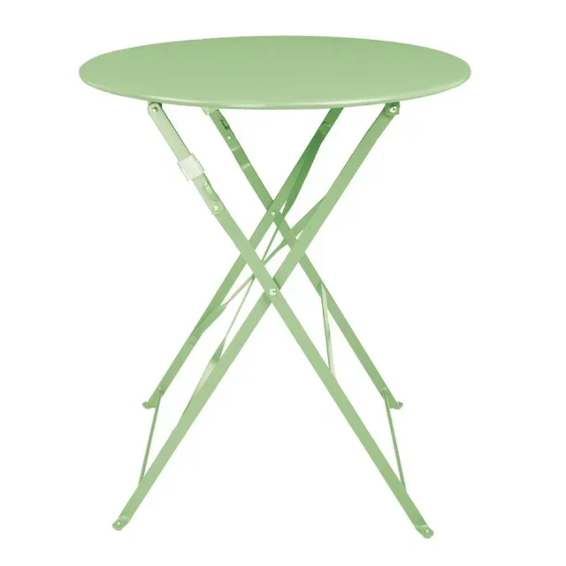 Foldable Square Table Light Green Steel 59.5 cm