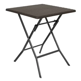 Table Pliante Carrée Bois Foncé 62x62 cm - Format Compact