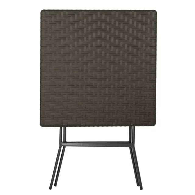 Table Pliante Carrée Bois Foncé 62x62 cm - Format Compact