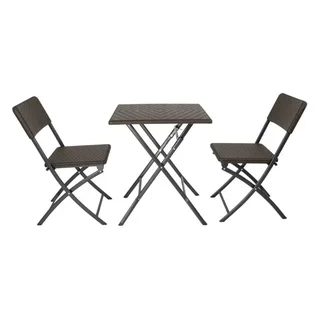 Table Pliante Carrée Bois Foncé 62x62 cm - Format Compact