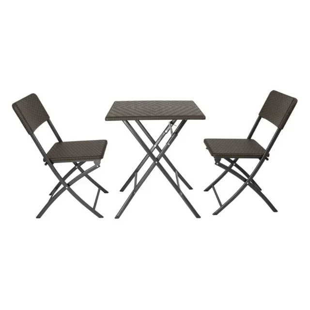 Table Pliante Carrée Bois Foncé 62x62 cm - Format Compact