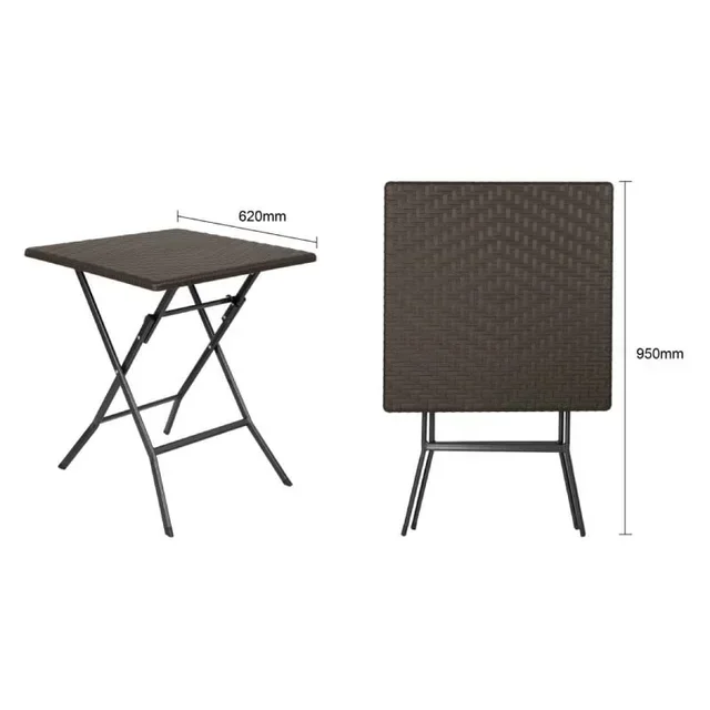 Table Pliante Carrée Bois Foncé 62x62 cm - Format Compact