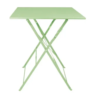Foldable Square Steel Table Light Green 60 cm