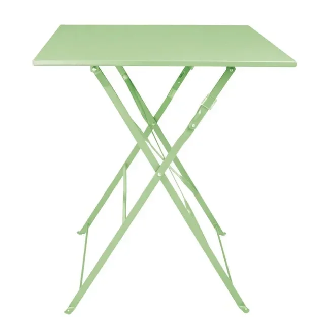 Foldable Square Steel Table Light Green 60 cm