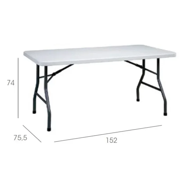Klapptisch Mahler 152x76 cm - Weiß - Rechteckig