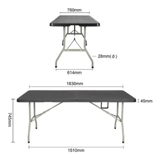Table Pliante Noire - Longueur 180 cm