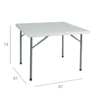 Mesa de Apoio Dobrável Yago 88x88 cm Quadrada Branca
