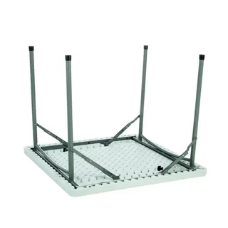 Mesa de Apoio Dobrável Yago 88x88 cm Quadrada Branca