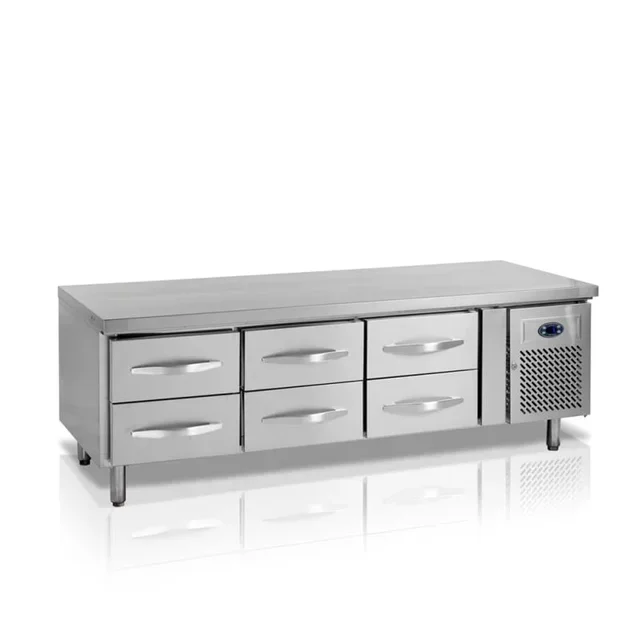 Table Positive de Soubassement 262 Litres - 6 Tiroirs GN 1/1 - Réfrigération Professionnelle