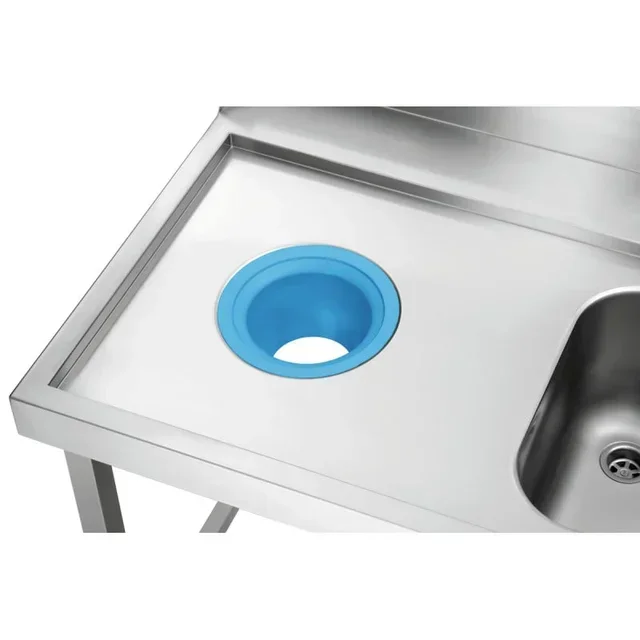 Tavolo di Smistamento 1 Vasca e 1 Smaltimento Rifiuti Sinistra - Lunghezza 1200 x Profondità 720 mm