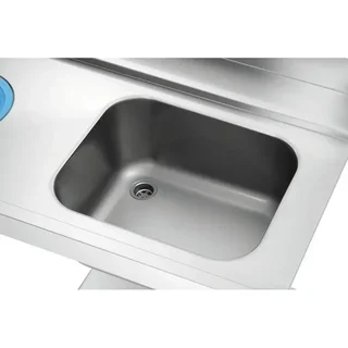 Tavolo di Smistamento 1 Vasca e 1 Smaltimento Rifiuti Sinistra - Lunghezza 1200 x Profondità 720 mm