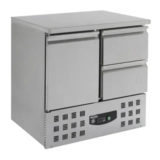 Mesa Refrigerada Compacta 257L - 1 Puerta + 2 Cajones - Refrigeración Positiva Profesional