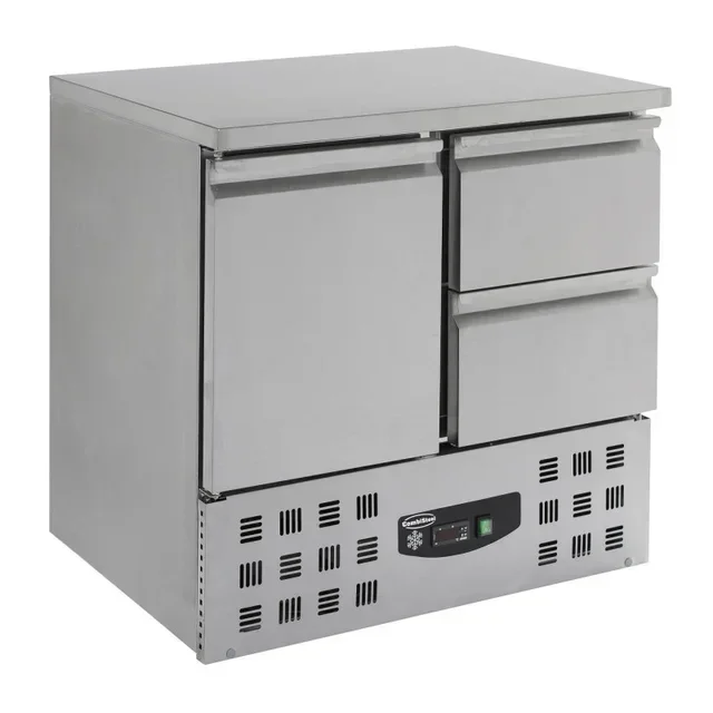 Mesa Refrigerada Compacta 257L - 1 Puerta + 2 Cajones - Refrigeración Positiva Profesional