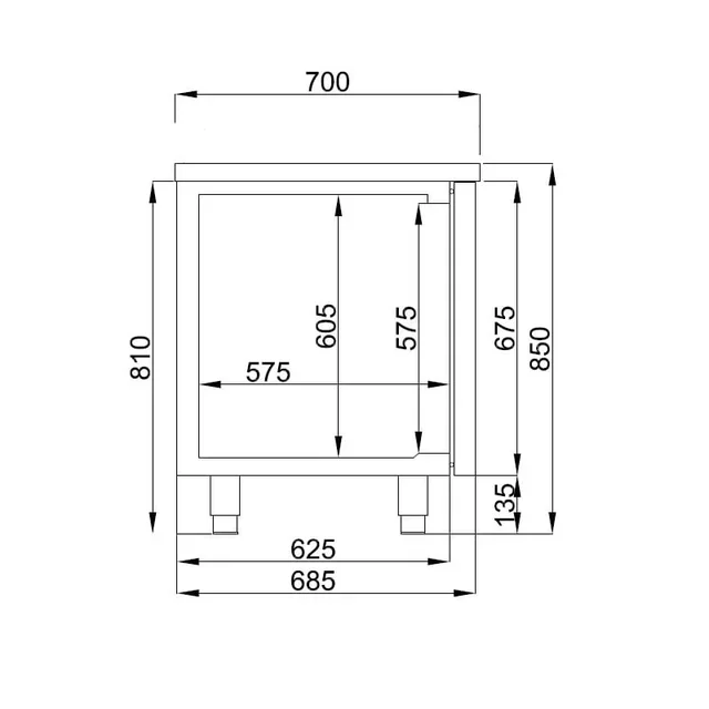 2 Door Refrigerated Display Counter GN 1/1 - 281 Litres Capacity
