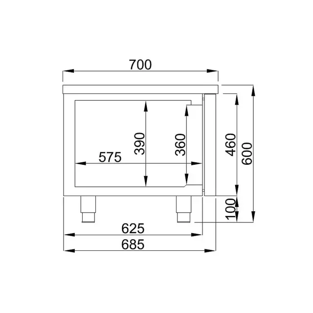 4 Door GN 1/1 Positive Refrigerated Display Table - 360 Liter Capacity