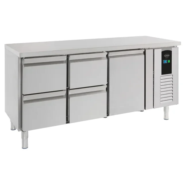 1-Door 4-Drawer Positive Temperature Storage Table Energy Line - 291 Litre Capacity