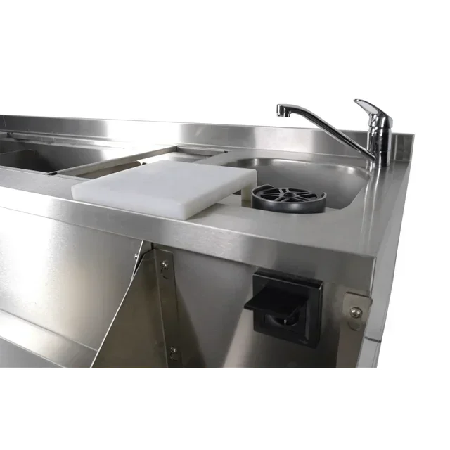 Mesa Refrigerada de 2 Puertas con Mostrador de Cócteles Integrado