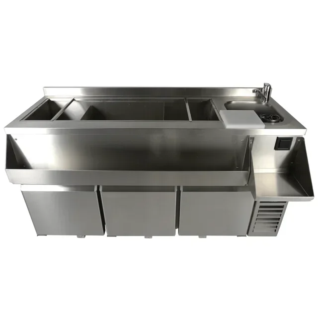 Dreitüriger Kühltisch mit Integrierter Cocktailtheke