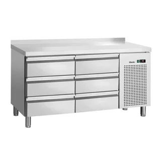Table Réfrigérée 6 Tiroirs Gastronorme 1/1 avec Dosseret - Positive