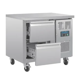 Tavolo Refrigerato Gastronorm 1/1 a Ventilazione Forzata - 2 Cassetti - Capacità 124 Litri - Serie U