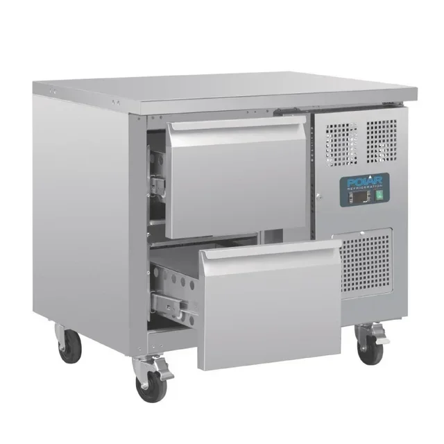 Table Réfrigérée Gastronorm 1/1 à Ventilation Forcée - 2 Tiroirs - Série U - Capacité 124 Litres