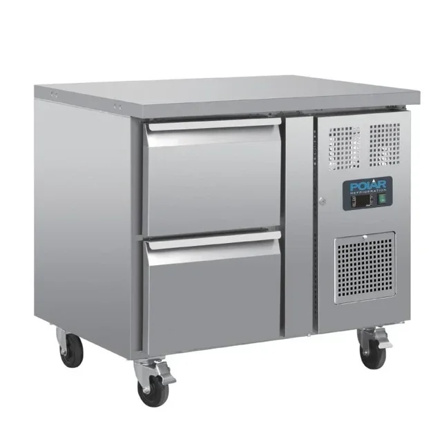 Table Réfrigérée Gastronorm 1/1 à Ventilation Forcée - 2 Tiroirs - Série U - Capacité 124 Litres