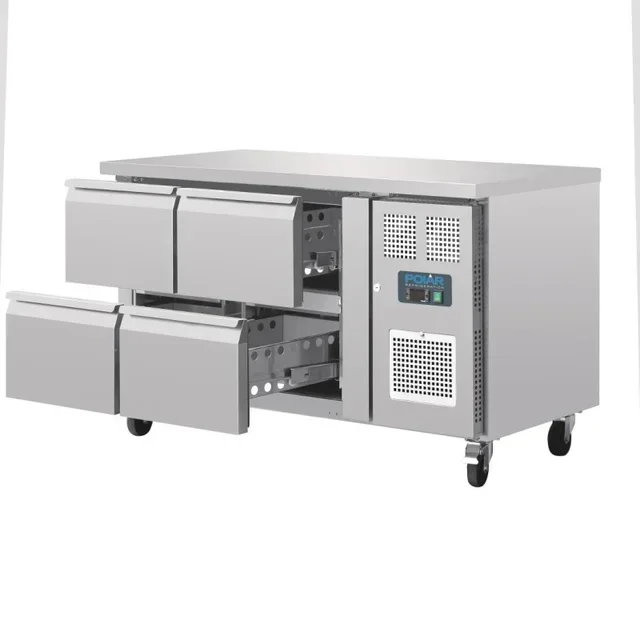 Table Réfrigérée Gastronorm 1/1 Ventilée 4 Tiroirs Gamme U - Capacité 314 Litres