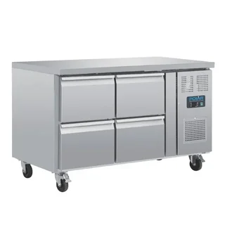 Table Réfrigérée Gastronorm 1/1 Ventilée 4 Tiroirs Gamme U - Capacité 314 Litres