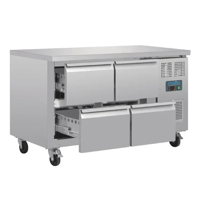 Table Réfrigérée Gastronorm 1/1 Ventilée 4 Tiroirs Gamme U - Capacité 314 Litres