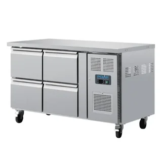 Table Réfrigérée Gastronorm 1/1 Ventilée 4 Tiroirs Gamme U - Capacité 314 Litres
