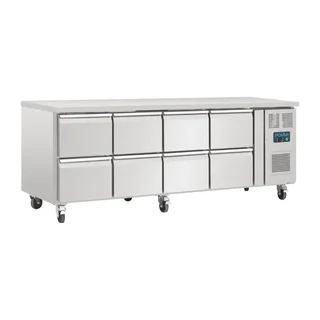 Tavolo Refrigerato Gastronorm 1/1 Ventilato 8 Cassetti Serie U - Capacità 616 Litri