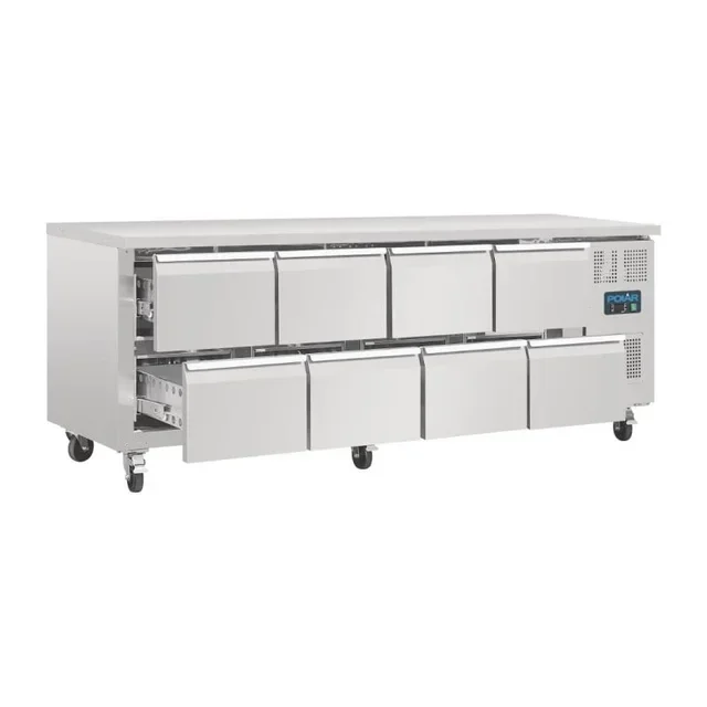 Mesa Refrigerada Gastronorm 1/1 Ventilada 8 Gavetas Série U - Capacidade 616 Litros