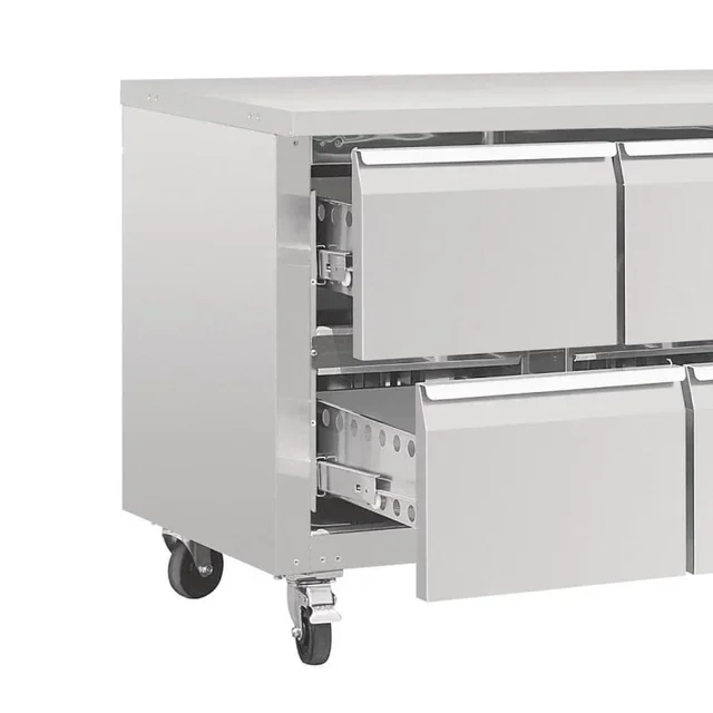 Tavolo Refrigerato Gastronorm 1/1 Ventilato 8 Cassetti Serie U - Capacità 616 Litri