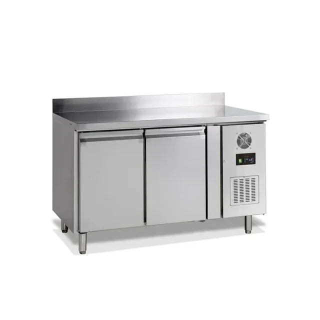 Tavolo di Preparazione Refrigerato 2 Porte - Temperatura Negativa 272 Litri con Paraschizzi in Acciaio Inox
