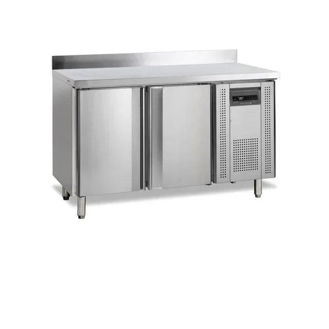 Negative Temperature Refrigerated Table 230L Stainless Steel 2 Doors with Backsplash - Freezing -18°C Professional