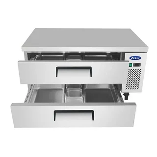 Professioneller Gekühlter Arbeitstisch - 2 Schubladen 3 x GN 1/1 - Kapazität 235 L - Breite 1536 mm