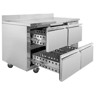 Armário Refrigerado Positivo 4 Gavetas com Painel de Aço Inoxidável