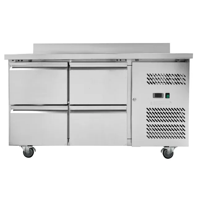 Positive Refrigerated Cabinet 4 Drawers with Stainless Steel Backsplash